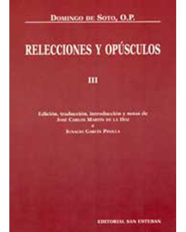 RELECCIONES Y OPÚSCULOS III